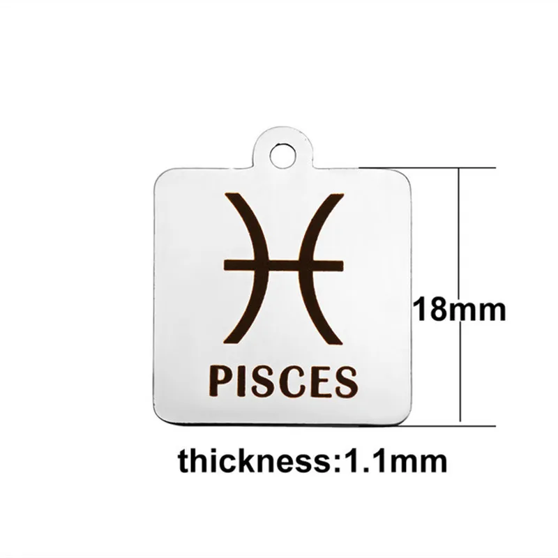 Подвеска из нержавеющей стали в виде знака зодиака толщина 1 мм шт.|Шармы| |