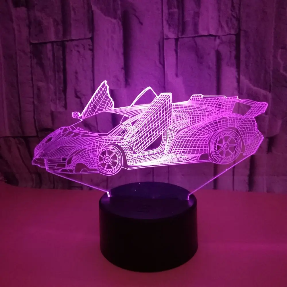 3D лампа [DBF] для гоночного автомобиля ночсветильник с оптической иллюзией декора