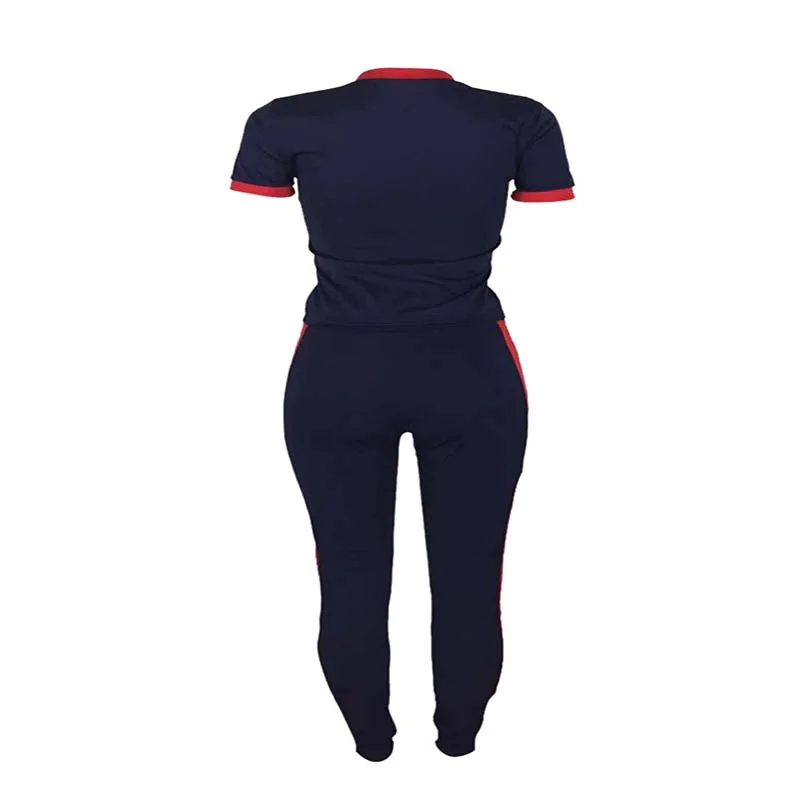 Модный повседневный комплект из двух предметов женские летние длинные штаны с