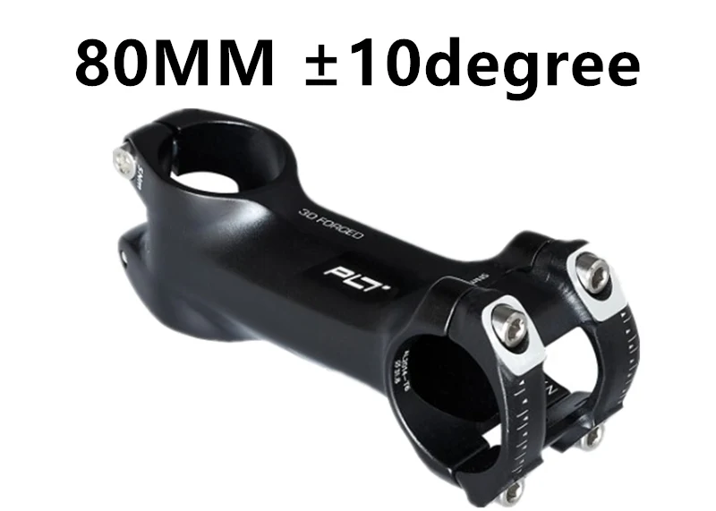 80MM 10 degree PRO PLT вынос руля велосипеда 3D Кованые AL- конструкция черный велосипедный стержень зажимное кольцо Диаметр 31,8 мм 50 мм-130 мм - Цвет: 80MM 10 degree