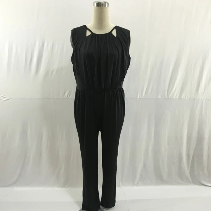 Женский комбинезон с широкими штанинами 3xl 4xl 5xl размера плюс 2020 летние длинные