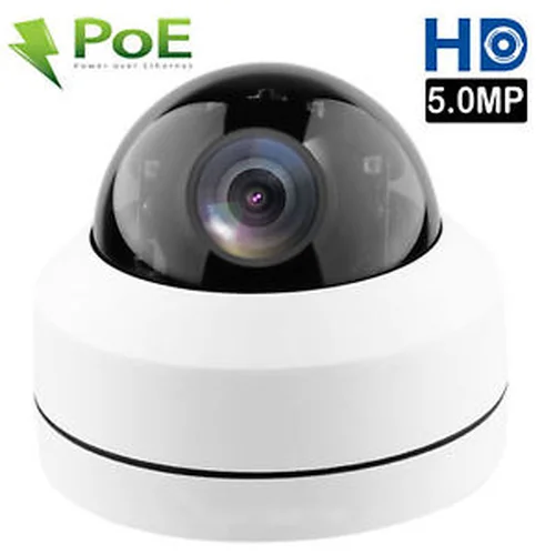 5 мегапиксельная мини купольная IP PTZ камера видеонаблюдения POE с кратным