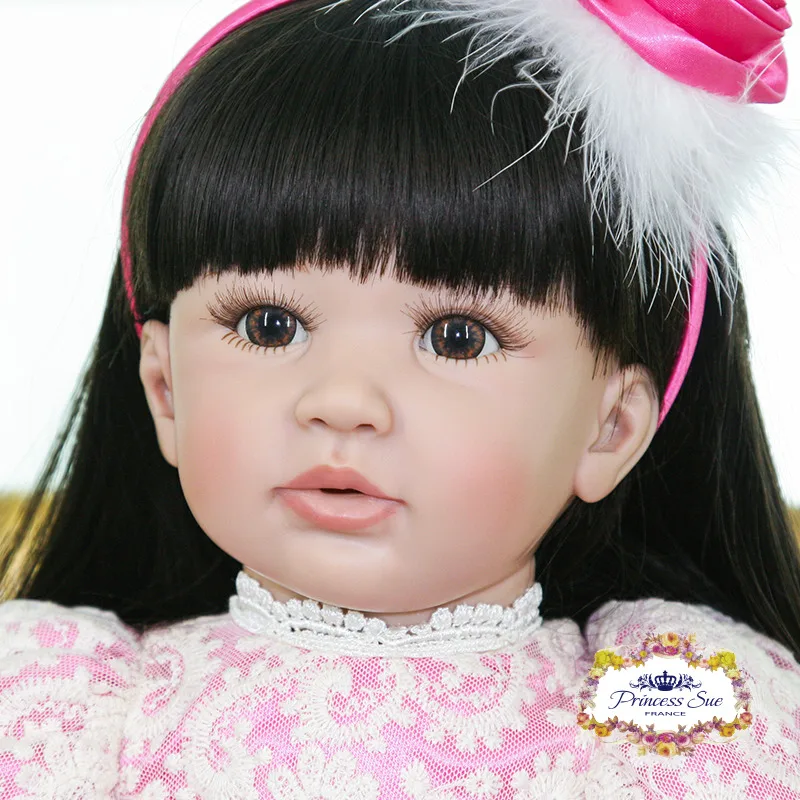 60 см силикона Reborn Baby Doll игрушки 24 дюйма винил принцесса для маленьких девочек