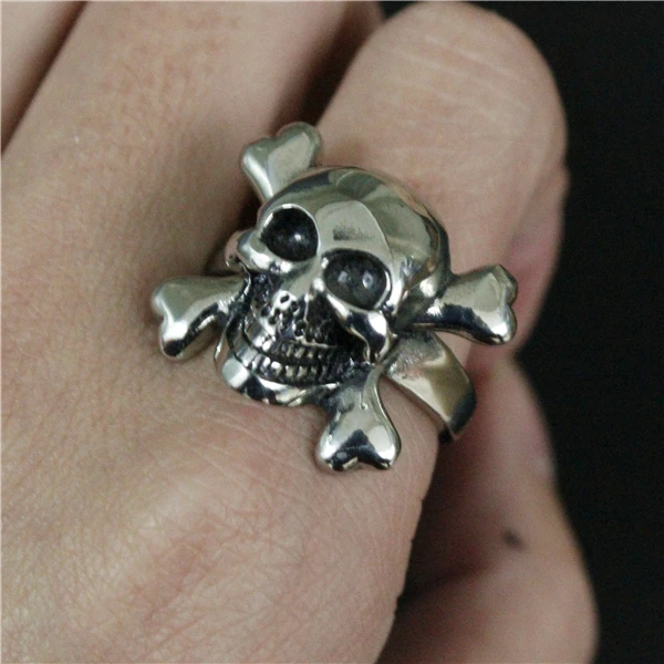 Прямая поставка размер 8-16 Крутое кольцо с маленькими крестовыми косточками и