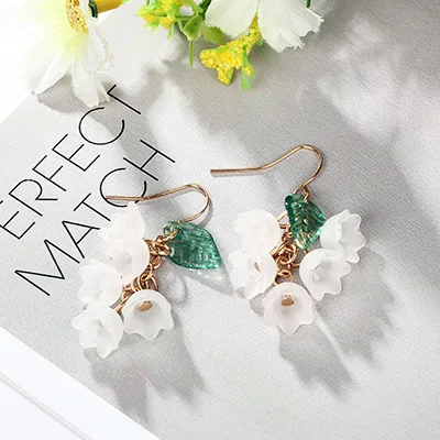 2019 корейские Цветочные лепестки Листья кисточкой розовый желтый белый длинные