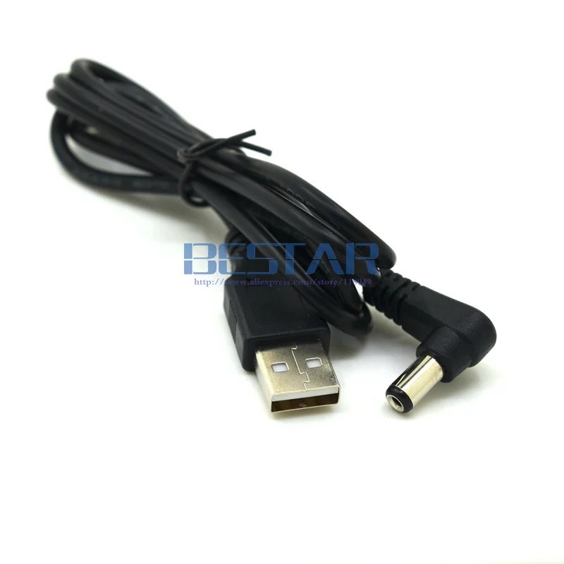 USB 2,0 к DC 5,5 мм/2,1 мм 5,5*2,1 мм 5,5x2,1 трубчатый 5 вольт DC бочонок разъем питания зарядный кабель 1 м локоть Прямоугольный дизайн