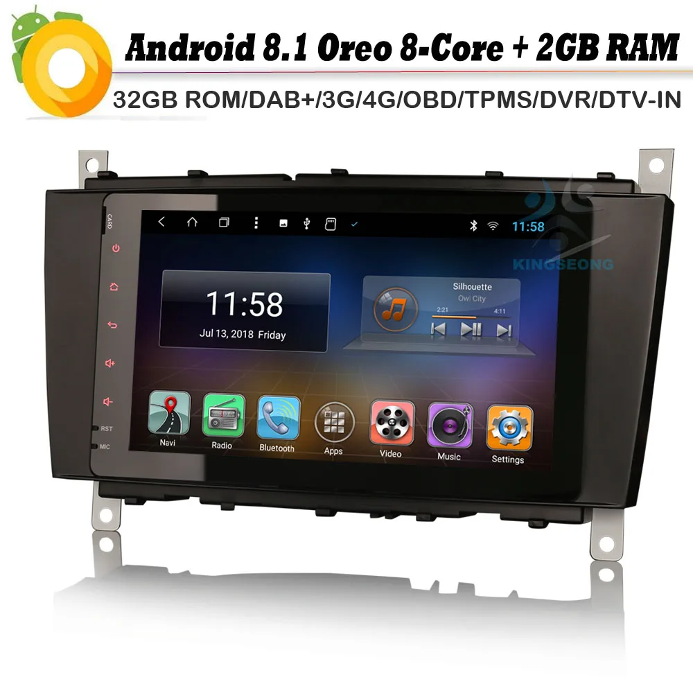 Восьмиядерный Android 8 1 Авторадио автомобильный GPS DAB + WiFi 4G радио DVR OBD Sat Nav для Mercedes