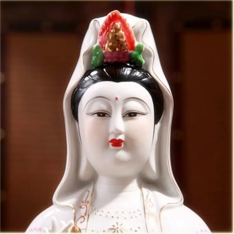 Детская керамическая статуэтка Гуаньинь разных размеров сидящая Статуэтка