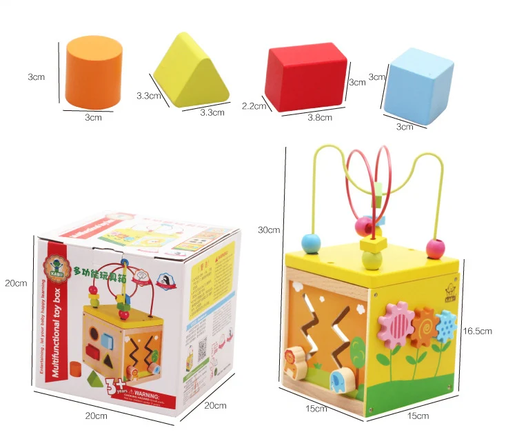 Kids Toddler Baby Colorful Wooden Around Beads toy box Wire Maze learning shape clock Educational Toy juguetes | Игрушки и хобби