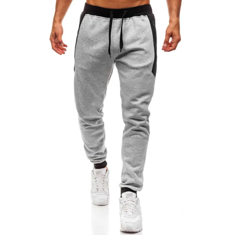 Sweatpants 2019 New Men's Tracksuit Trousers with Zipper Pockets and Colour Inserts