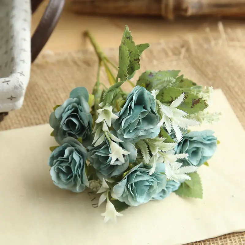 8 Head Artificial Roses Real Touch Coartificial Gorgeous Flower Wedding Fake Flowers For Home Party Decor Valentine's gift | Дом и сад