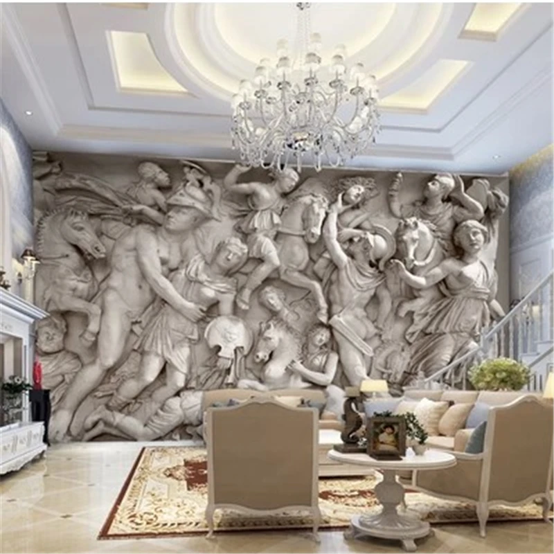 Фотообои beibehang 3D европейские римские статуи художественные обои ресторан ретро