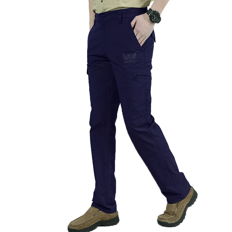 Navy NUONEKO, мужские тактические брюки, для улицы, быстросохнущие, походные брюки, мужские, водонепроницаемые, для альпинизма, армии, треккинга, спортивные штаны PN11 - Цвет: Navy