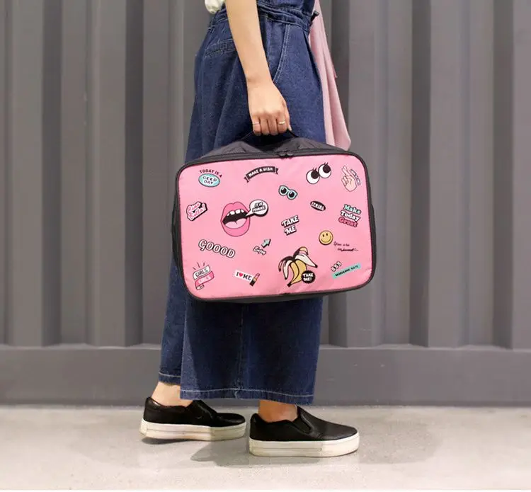 Мультяшные портативные дорожные сумки для хранения сумка интернат багажная