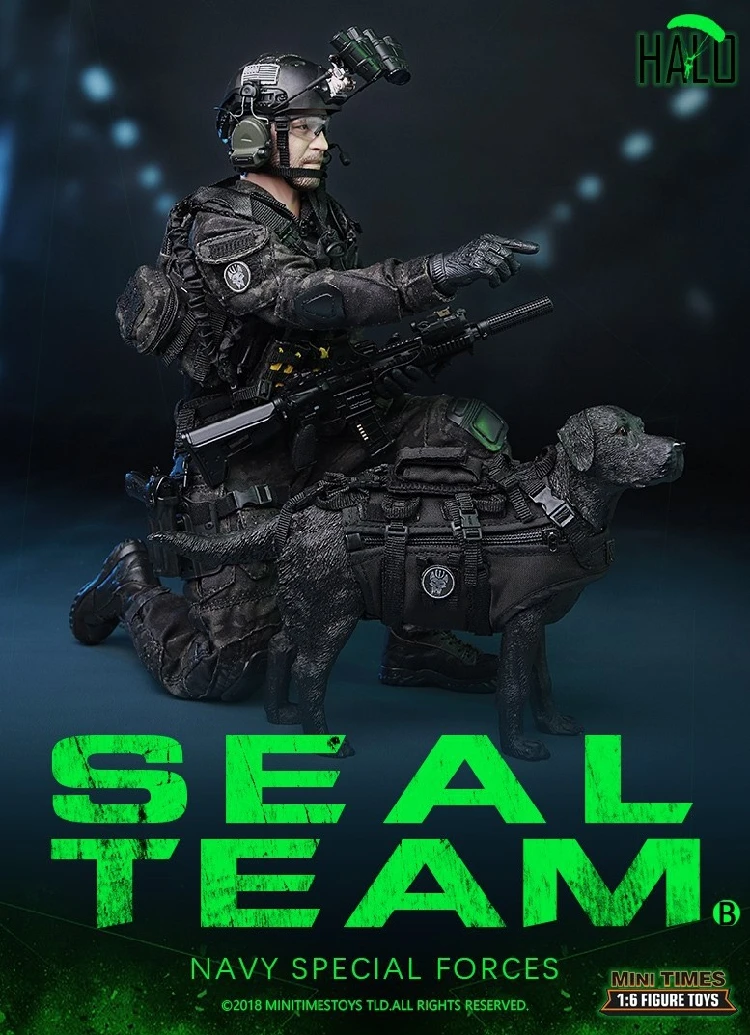 Мини игрушки Таймс MT M013 США военно морской спецназ Seal Team HALO 1/6 фигурка с собакой|neca