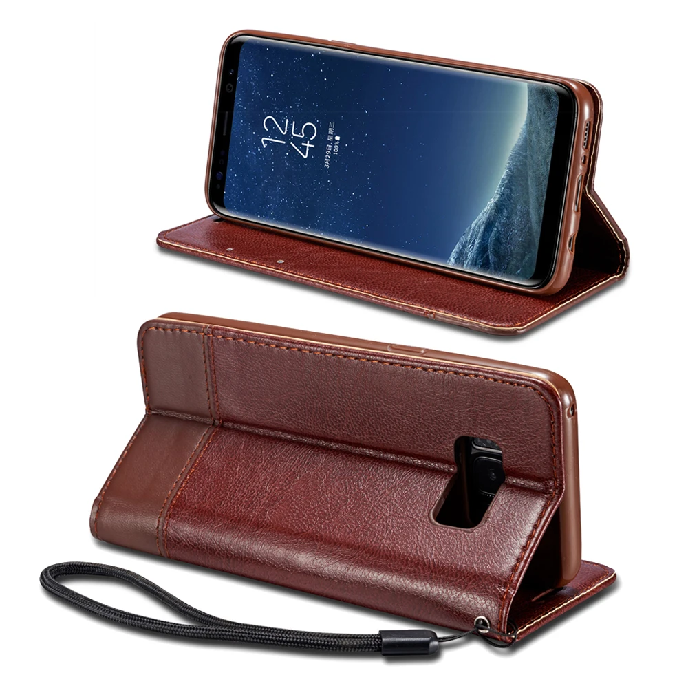 Магнитный кожаный флип-чехол для Samsung Galaxy S20 Ultra S7 S6 edge S8 S9 S10 Plus роскошный