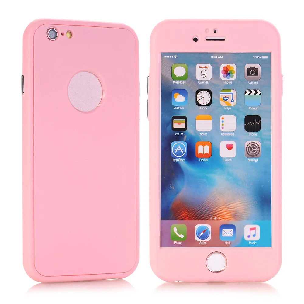 Люкс 360 Полный Защитная крышка для iPhone 8 7 6 Plus 6s X простые однотонные Цвет Мягкие TPU