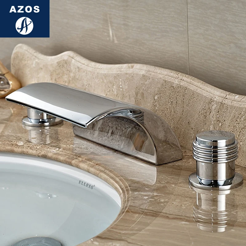 Azos Split FaucetDiscoloration водопад латунный хромированный переключатель холодной и