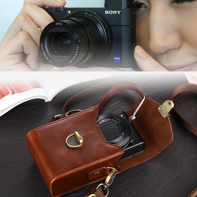Сумка для камеры из ПУ кожи высокого качества кожаный чехол Sony RX100 II III IV M4 M5 HX90V HX90