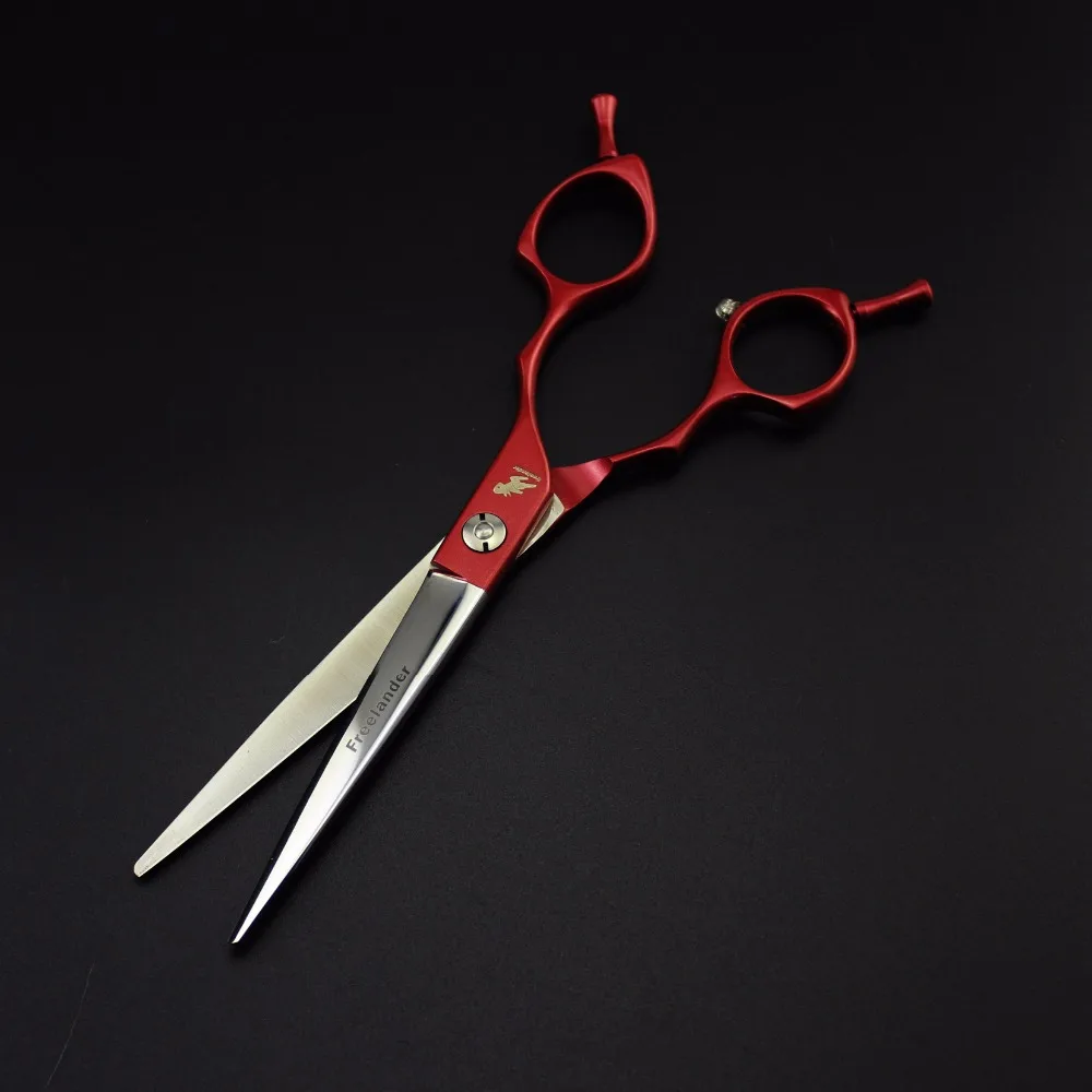 

6.5 inch red 3 piece set of high-end pet hairdressing scissors beauty salon set to send steel comb
