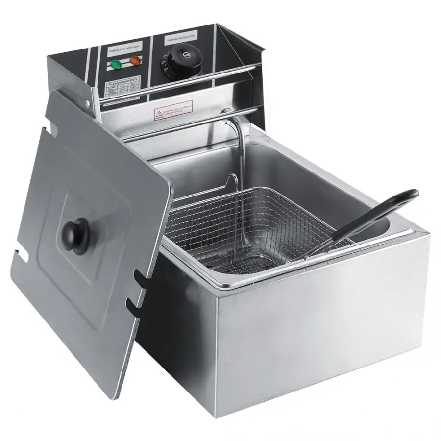6 л Электрический Глубокий Fryer из нержавеющей стали с корзиной для коммерческого домашнего использования 220-240 в разъем AU