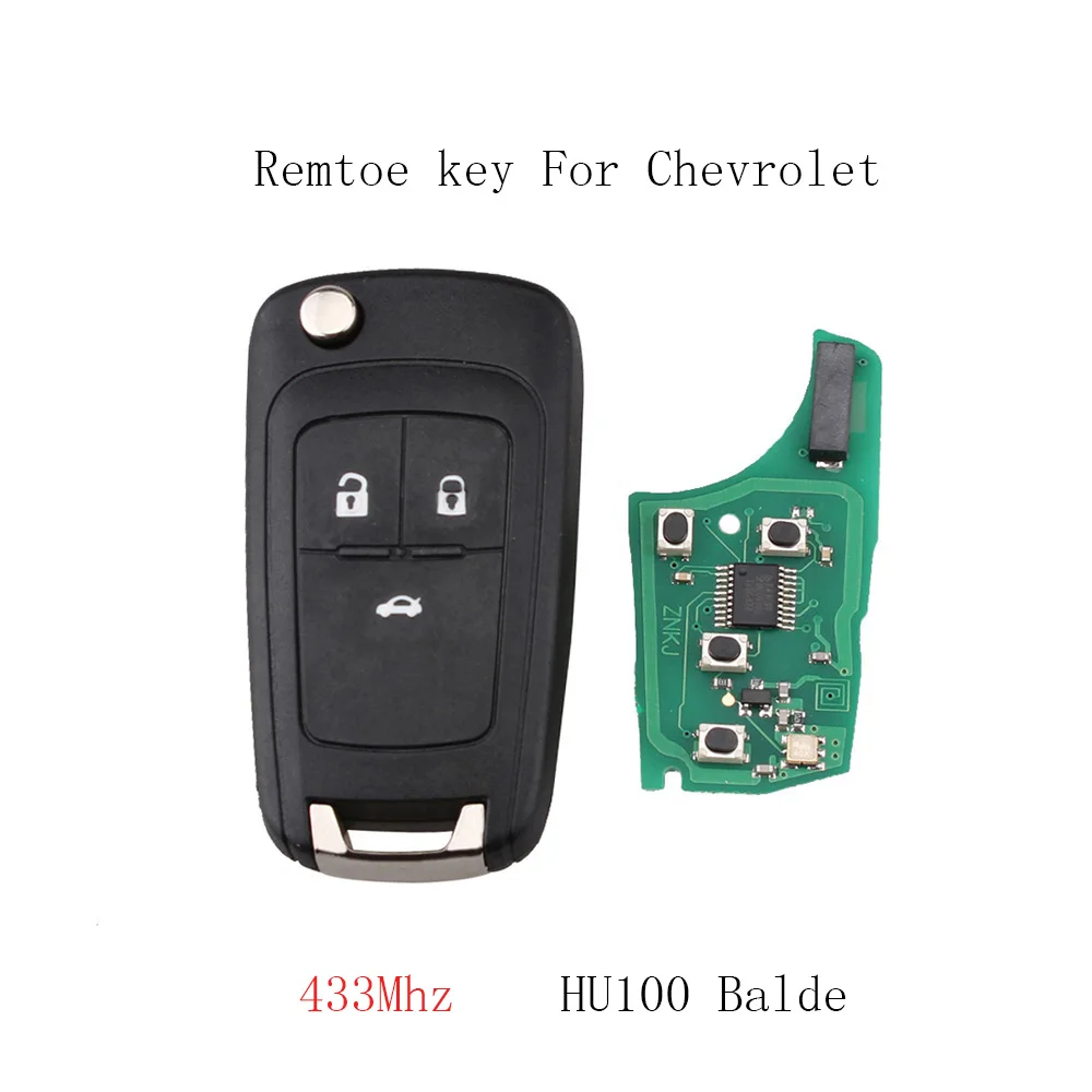 3 кнопочный дистанционный ключ для Chevrolet Cruze Aveo Orlando с откидной автомобильной