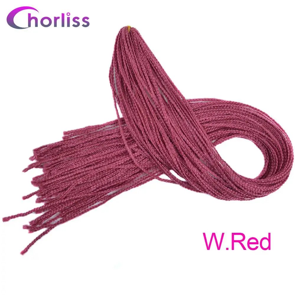 Wine Red Chorliss Zizi косички вязанные крючком косички цветные синтетические косички волосы для наращивания синий серый коричневый розовый блонд волосы для вязания крючком 50 г - Цвет: Wine Red