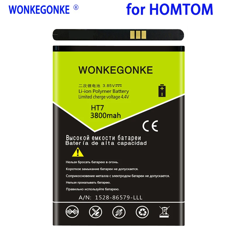 

WONKEGONKE 3800 мАч аккумулятор для Homtom HT7 HT7 Pro мобильный телефон