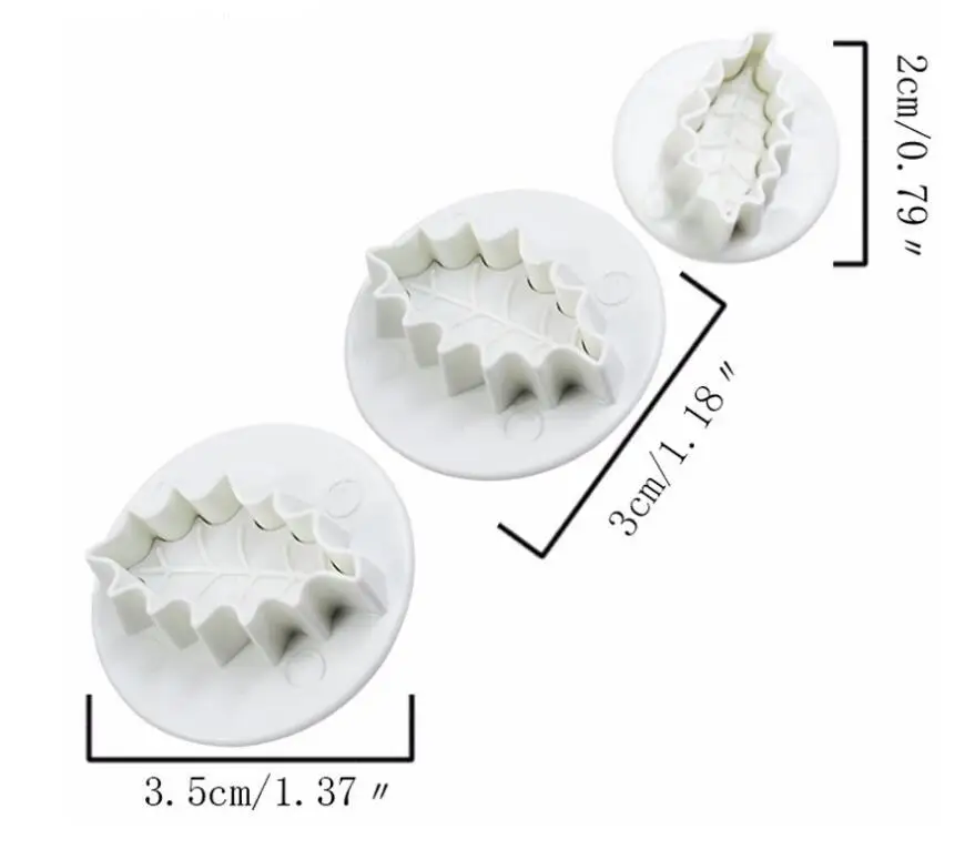 3pc Christmas leaves Геометрический цветок Плунжер для сахарной мастики Формочки резак печенья инструменты для украшения торта инструменты для украшения Рождественского торта GYH - Цвет: 3pc Christmas leaves