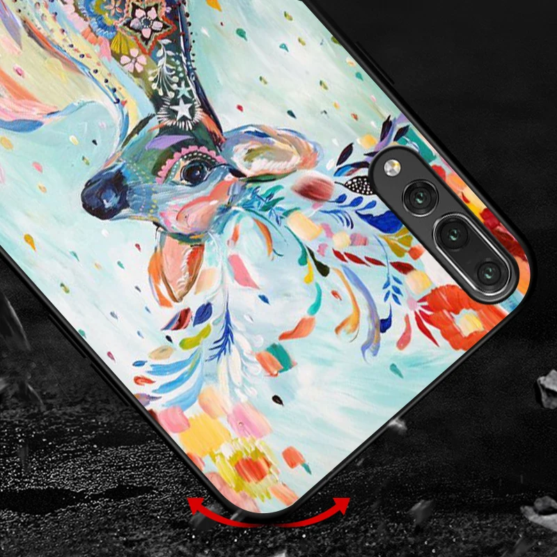 Fundas для huawei P20 Pro Чехол черный Мультфильм Окрашенные Мягкий силиконовый чехол