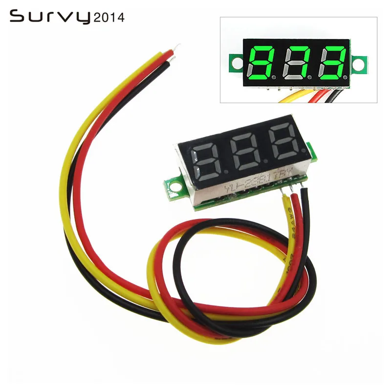 0 28 DC 0-100V Цифровой Красный светодиодный вольтметр Индикатор напряжения для