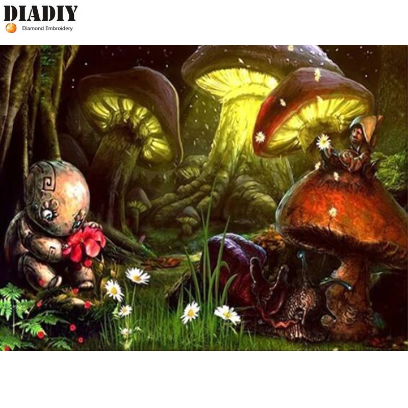 DIADIY Алмазная мозаика квадратные грибы алмазная вышивка картина Стразы в
