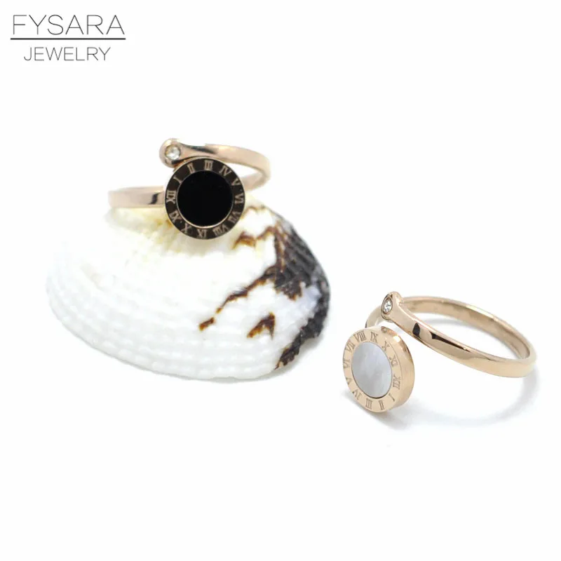 Ювелирные кольца FYSARA из натуральной ракушки для пар влюбленных с римскими