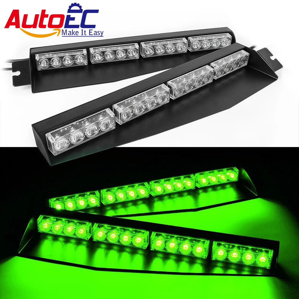 

AutoEC 1x 32W Amber Yellow 32 LED Car Truck Work Light bar Strobe Warning Flash lights Visor Deck Dash Emergency Lamp #LX208