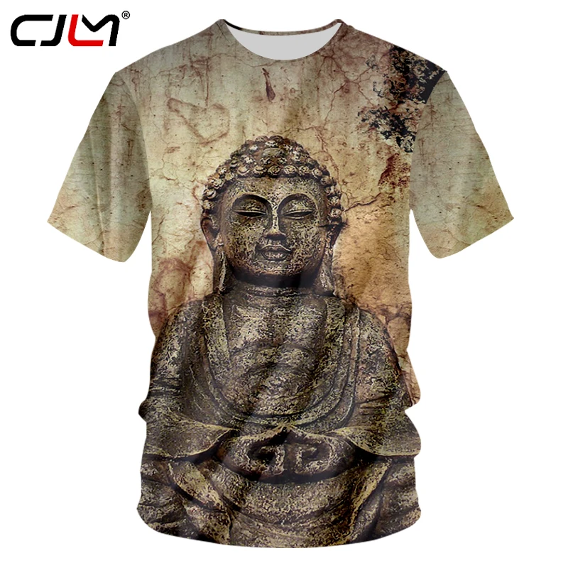 Футболка CJLM мужская с 3D принтом статуи Будды лето 2018|unisex shirt|fashion t shirtt shirt |