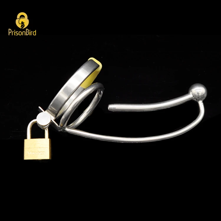 Новинка! Мужское устройство целомудрия Chaste Bird из нержавеющей стали с катетером