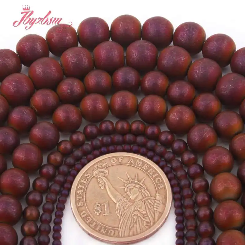 3 4 6 8 мм морозный круглый шар бусины фиолетовый гематит натуральный камень для DIY