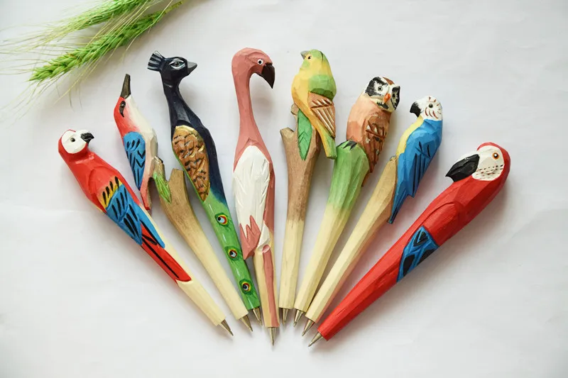 10 шт./лот деревянная ручка с животными Классическая Ручка ручной работы