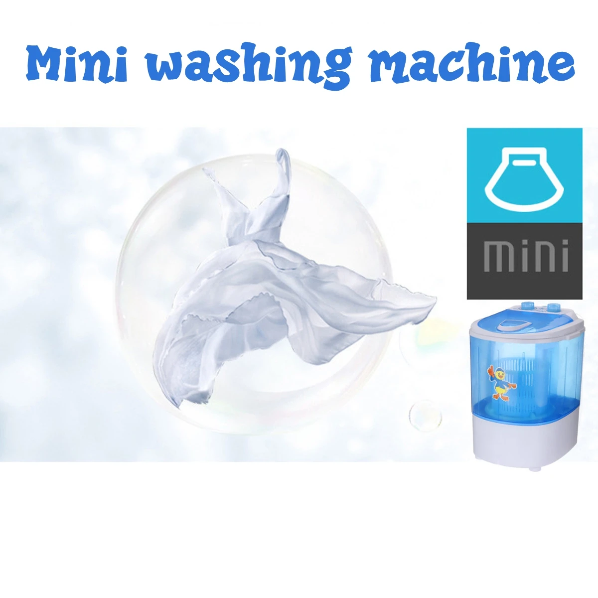 Mini Wash Machine Semi-automatic Single-barrel Washer Prevent Winding Wave Wheel Laundry Product