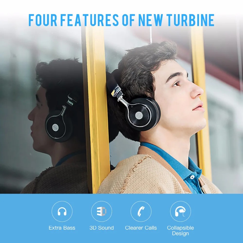 Bluedio T3 Bluetooth наушники с огромным басом и беспроводные BT4.1 для смарттелефонов а