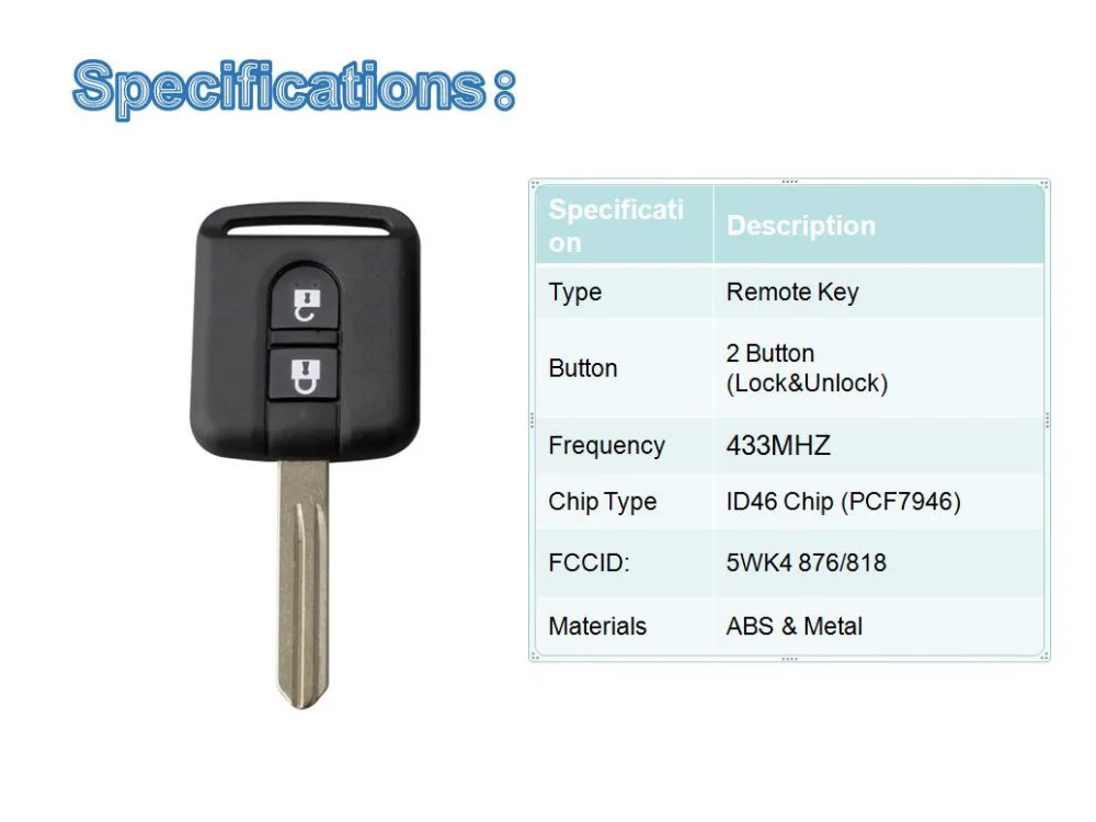 BHKEY 2 кнопки 433 Мгц дистанционный ключ автомобиля для Nissan 5WK4876/818 ID46/PCF7946 чип для Elgrand X-TRAIL Qashqai Navara Micra Note NV200