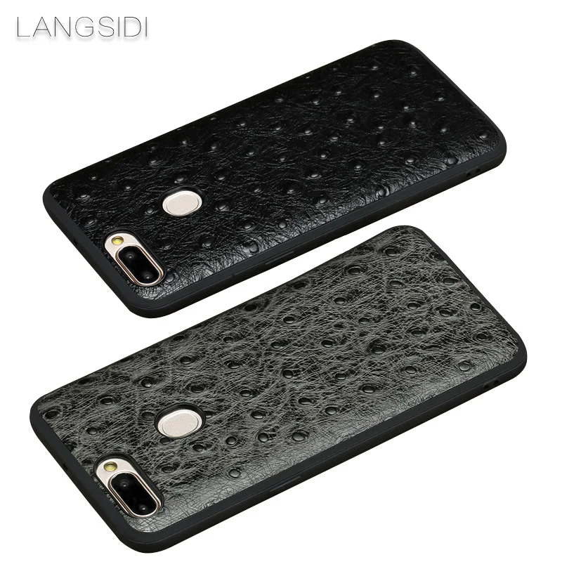 2018 New brand phone case ostrich grain full-wrapped For OPPO R11 All handmade custom processing |