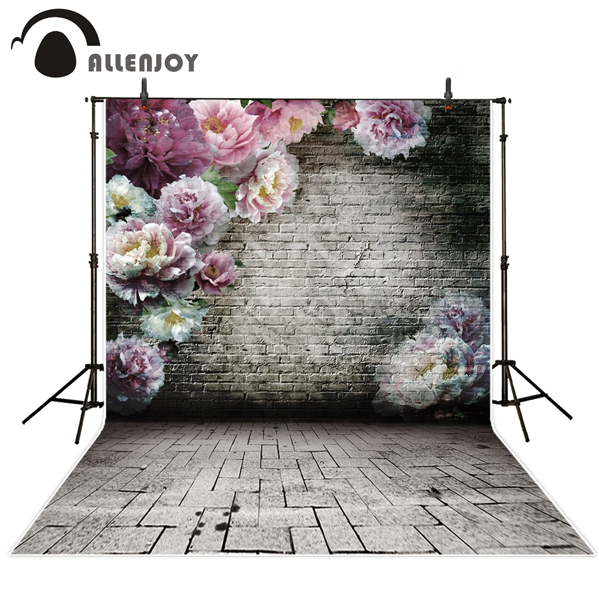 Allenjoy фон для фотосъемки новорожденных кирпичный цветок серый винтажные