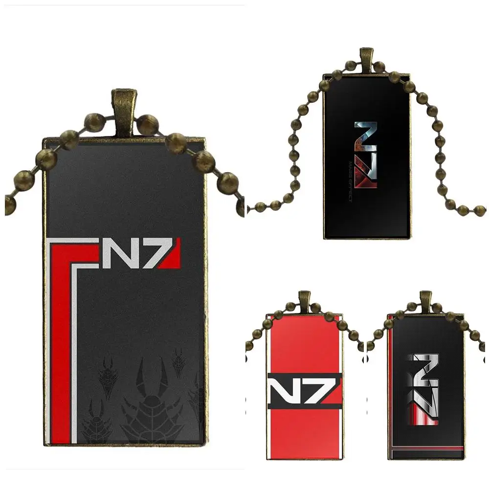 EJ Glaze For Women Kids Brand Bronze Color Jewelry Fashion Statement Necklace Glass Necklaces Pendants Mass Effect N7 Logo | Украшения и