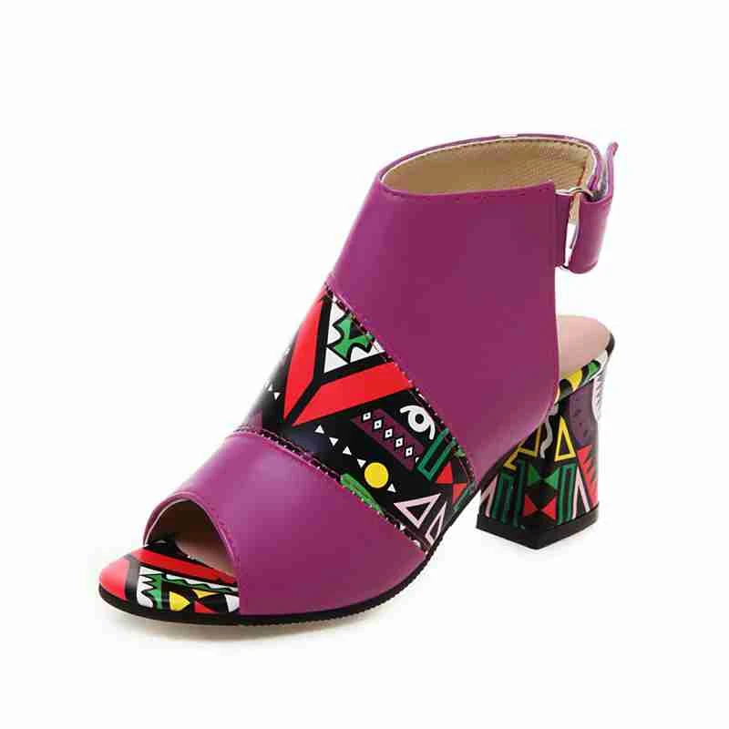 FAMSO/Новинка 2019 года женские босоножки Брендовая обувь с принтом Классические