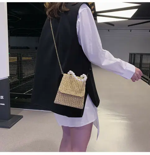 Женская Плетеная соломенная сумка сумочка из ротанга на лето 2019 | Сумки плечо