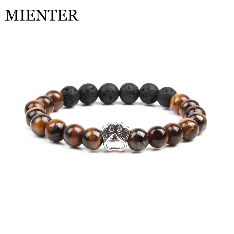 MIENTER природного вулканического камня ароматерапия браслеты для мужчин и женщин