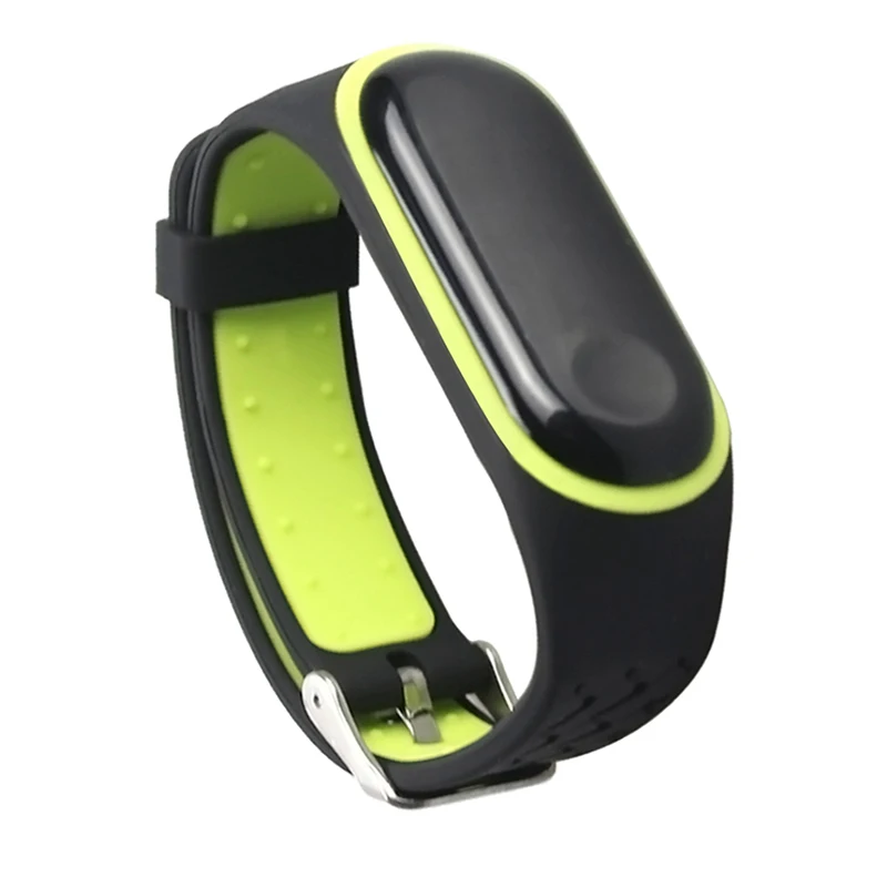 BOORUI силиконовый двойной цвет спортивный Miband 3 ремешок анти-потеря замена ремешок для xiaomi miband 3 с модной пряжкой