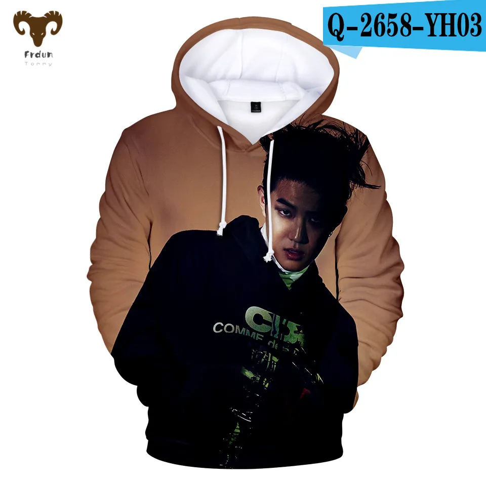 8 Frdun Tommy 3D печатные EXO толстовки Толстовка Мужская Аниме Мода Kpop Повседневная Новое поступление унисекс для взрослых/детей мягкая толстовка - Цвет: 8