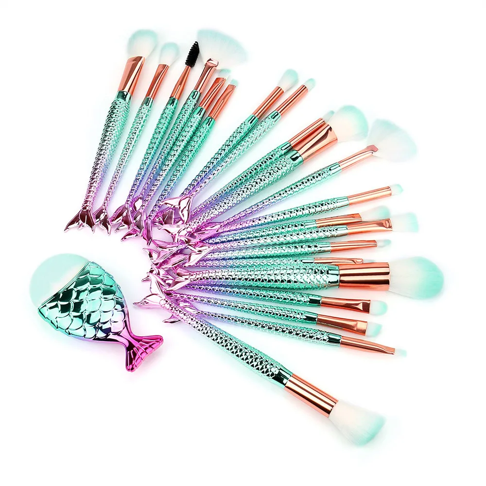 

Fashion Mermaid Makeup Brushes Set Fish Brush Contour BB Cream Powder Blush Foundation Make up Brushes Cosmetic Tools ja30ja16